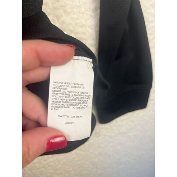 NWT Callaway Opti Dri Long Sleeve Polo Black "Sponsered" Carefree Size Medium - Picture 9 of 9